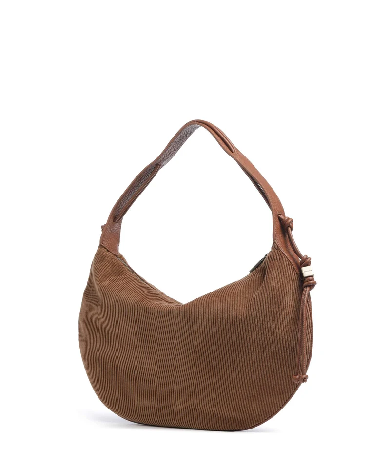 Coccinelle Thess Corduroy Bolso de hobo cognac