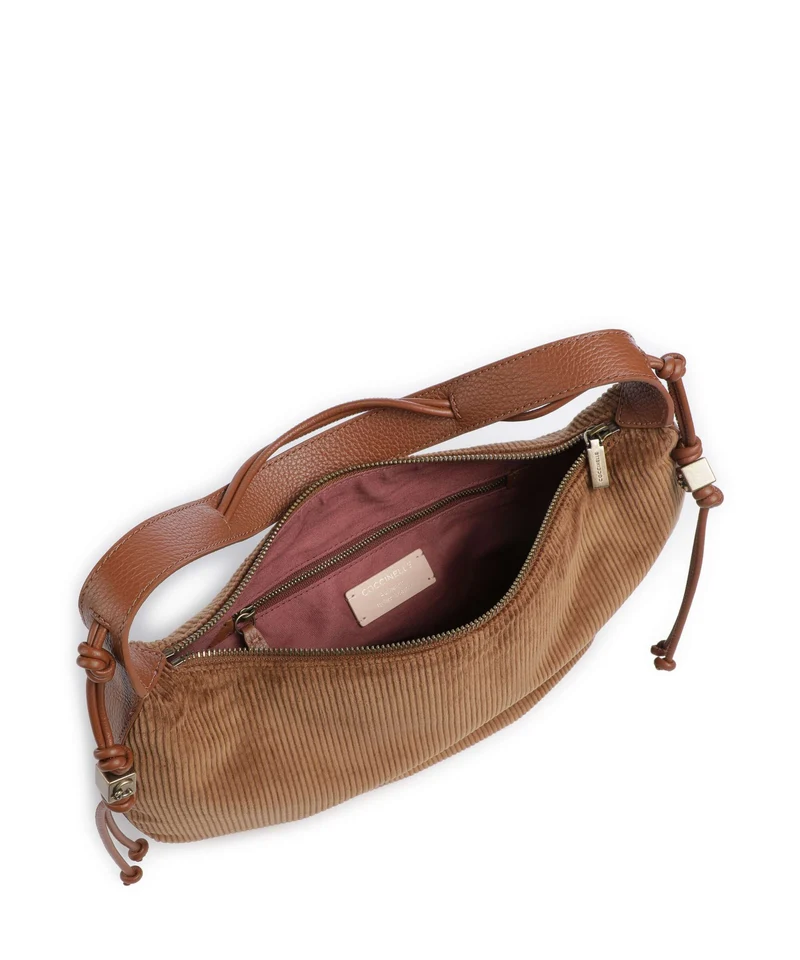 Coccinelle Thess Corduroy Bolso de hobo cognac