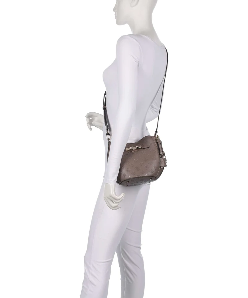 Guess Carmella Bucket bolso de mano taupe logo