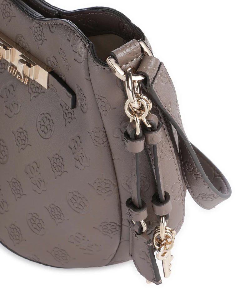 Guess Carmella Bucket bolso de mano taupe logo