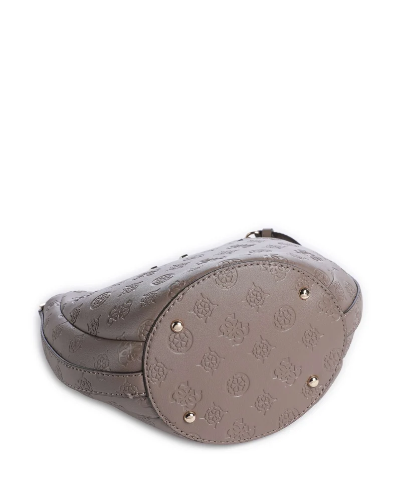 Guess Carmella Bucket bolso de mano taupe logo