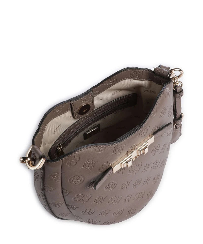 Guess Carmella Bucket bolso de mano taupe logo