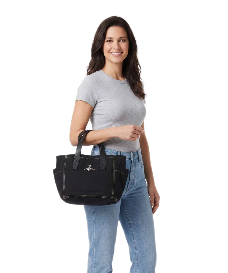 Vivienne Westwood Henry Canvas Small Bolso de mano black