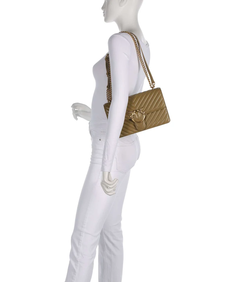 Pinko Love One Classic Bolso de hombro verde canguro/antique gold