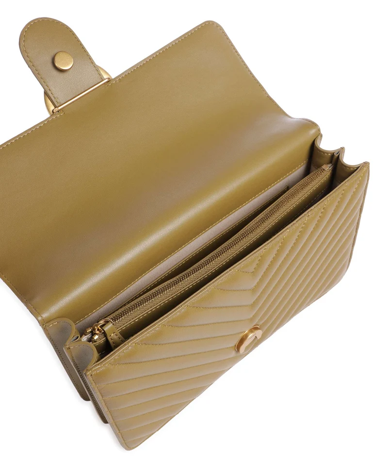 Pinko Love One Classic Bolso de hombro verde canguro/antique gold