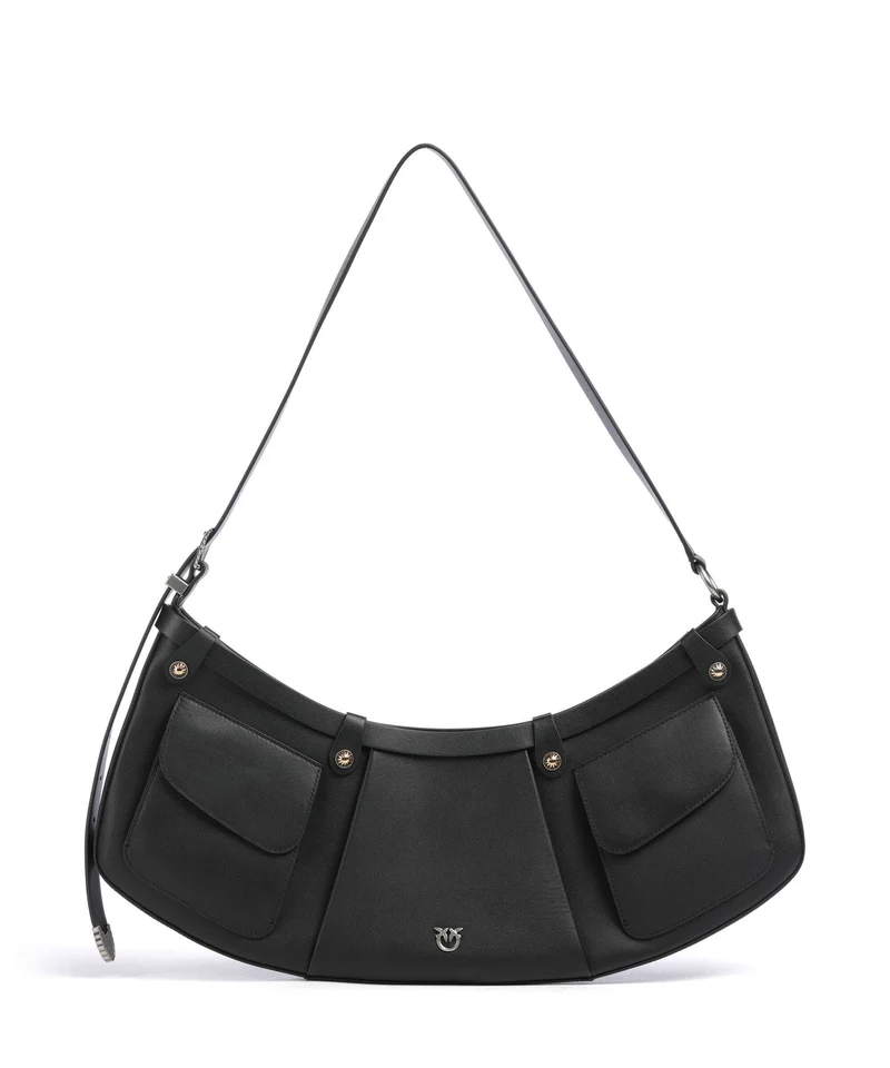 Pinko Pocket Bolso de hombro nero/old silver