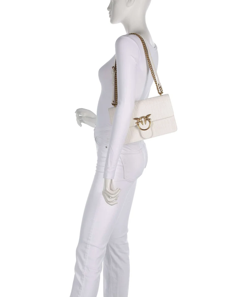 Pinko Love One Classic Bolso de hombro bianco nembo/antique gold