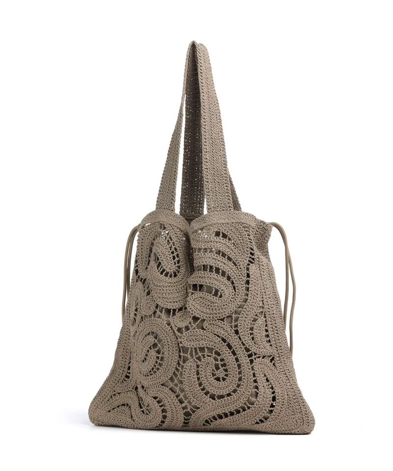 Pinko Crochet Geometrico Bolso de hobo verde canguro
