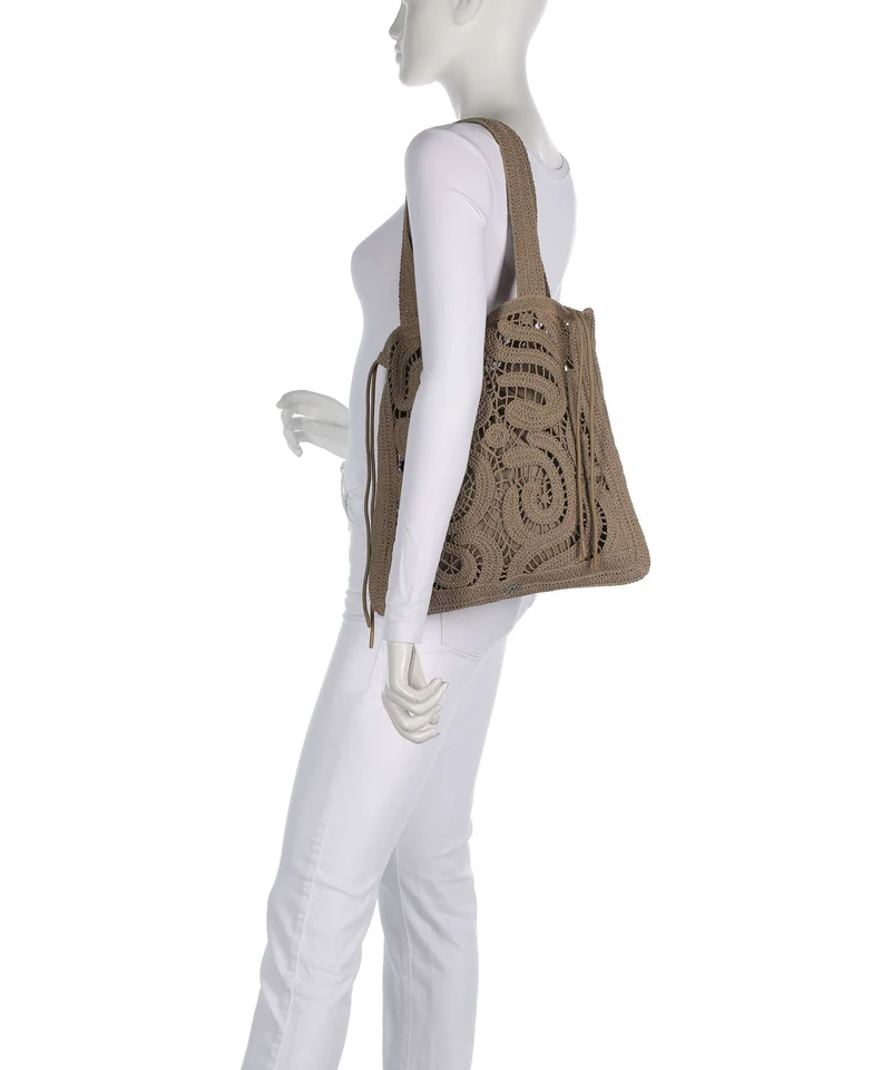 Pinko Crochet Geometrico Bolso de hobo verde canguro