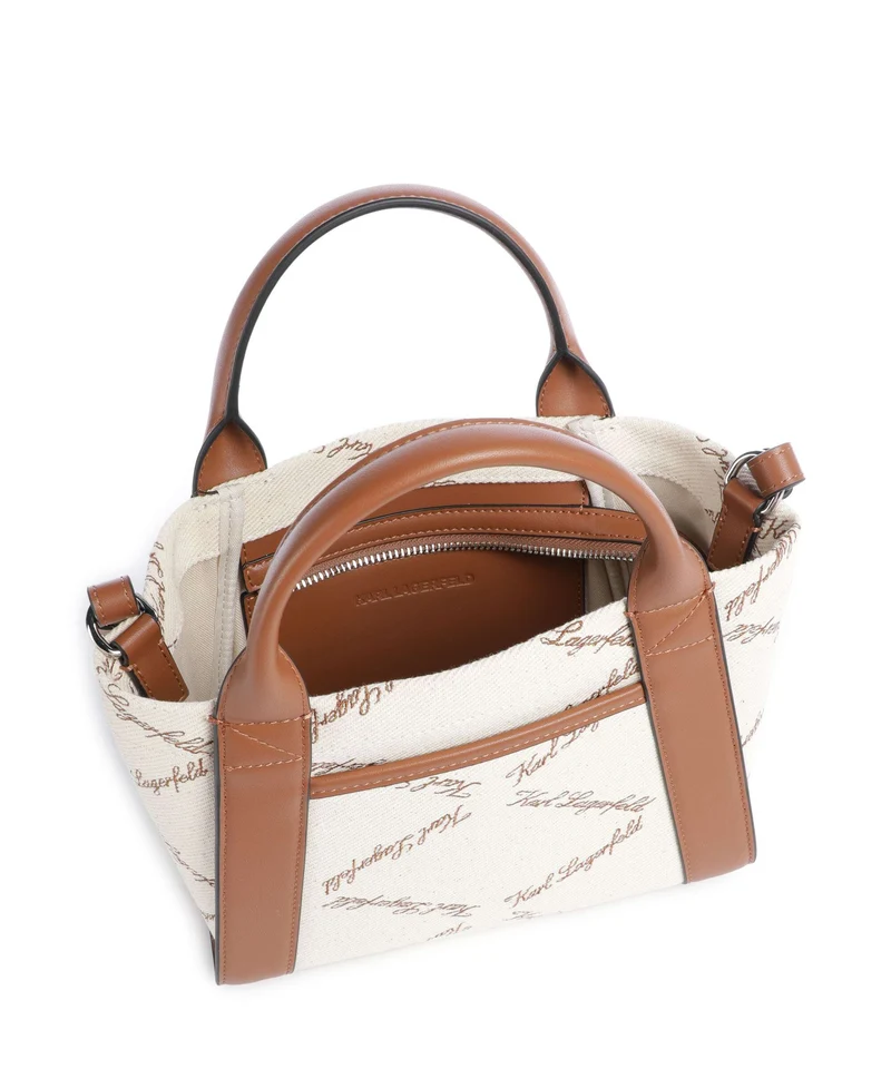 Karl Lagerfeld K/Ville Small Bolso de mano natural canvas/tan