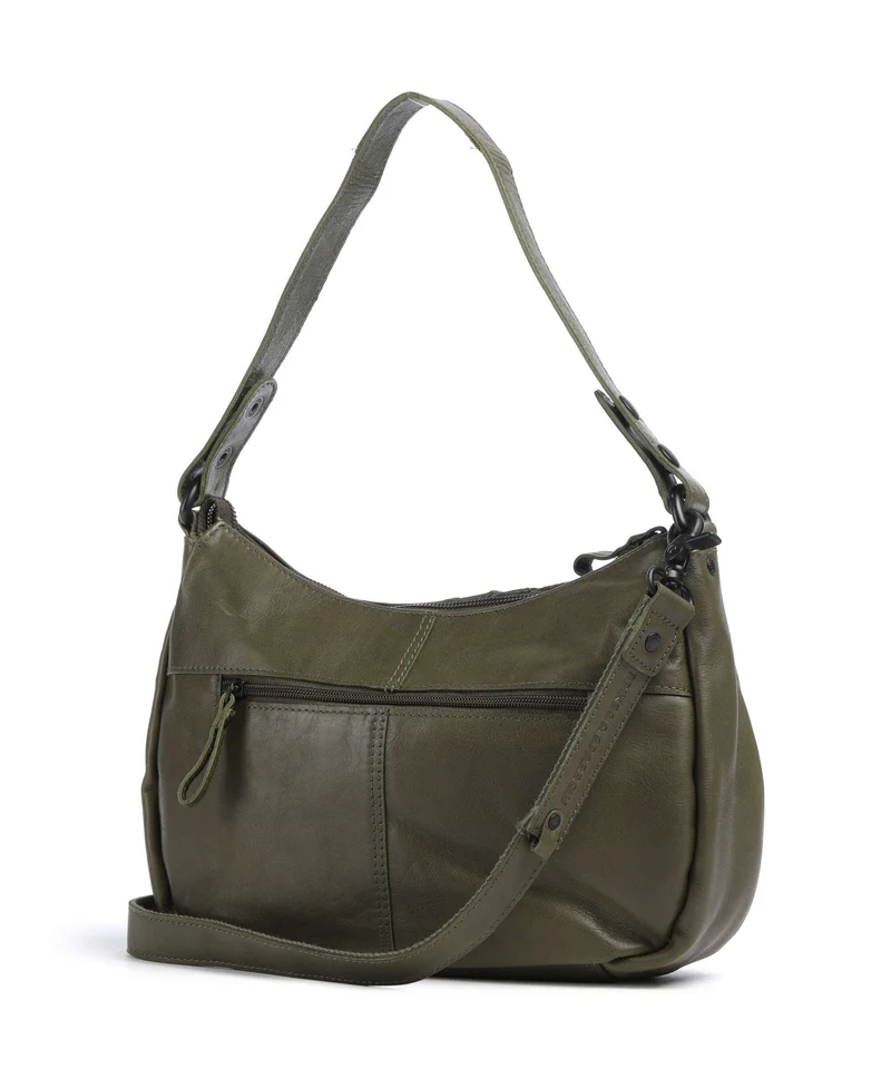 Spikes & Sparrow Suede Mix Jadeline Bolso de hombro green