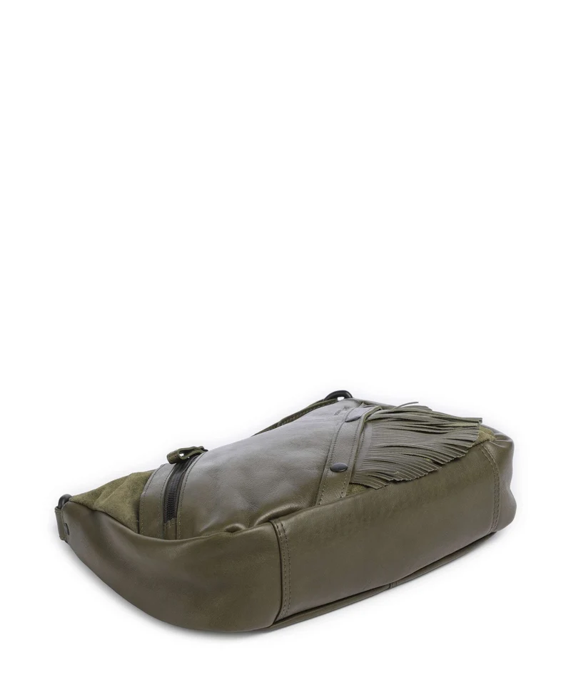 Spikes & Sparrow Suede Mix Jadeline Bolso de hombro green