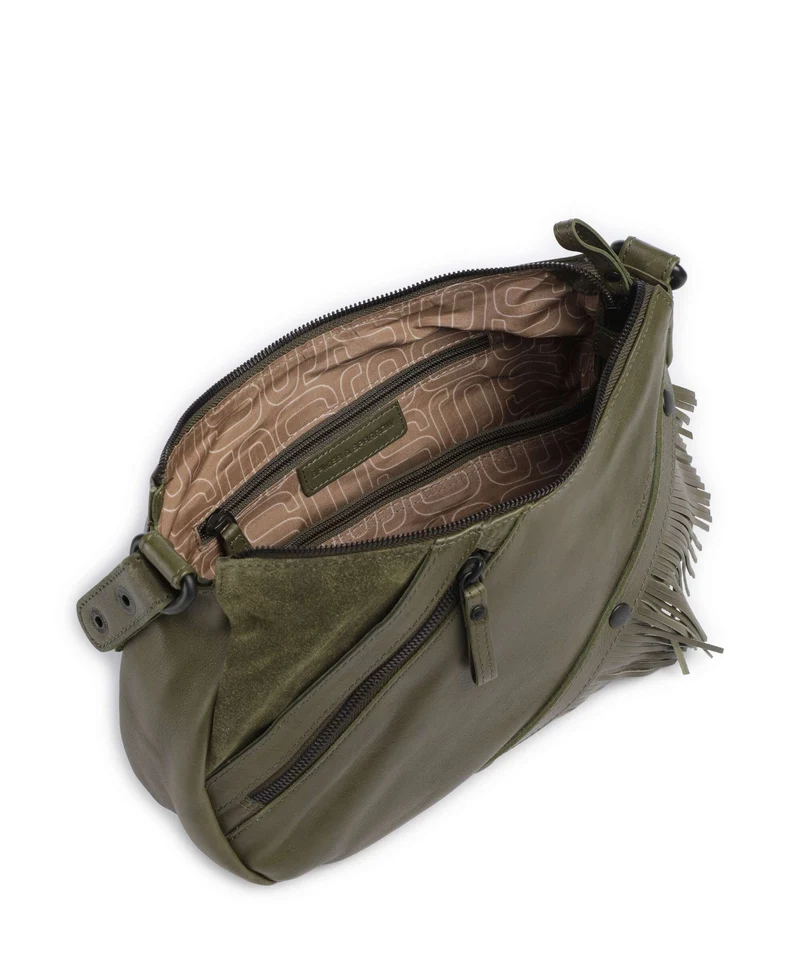 Spikes & Sparrow Suede Mix Jadeline Bolso de hombro green