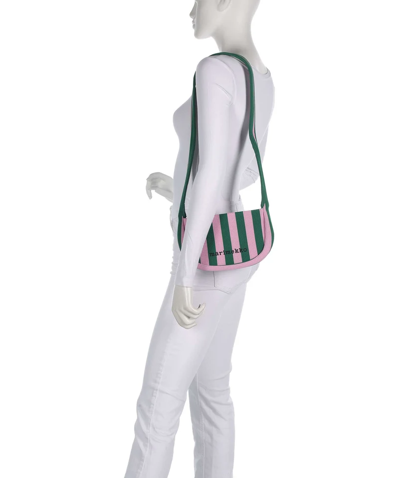 Marimekko Knitted Merirosvo Bolso de hombro pink/dark green