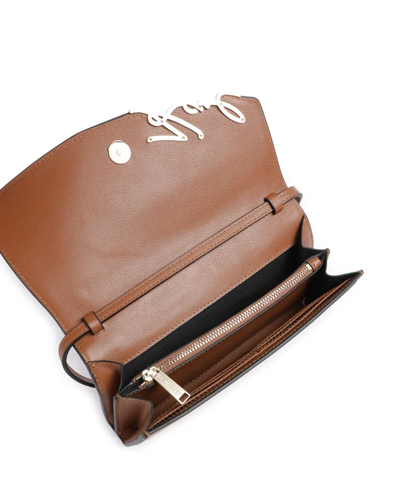 Karl Lagerfeld K/Signature Mini Bandolera natural canvas/tan