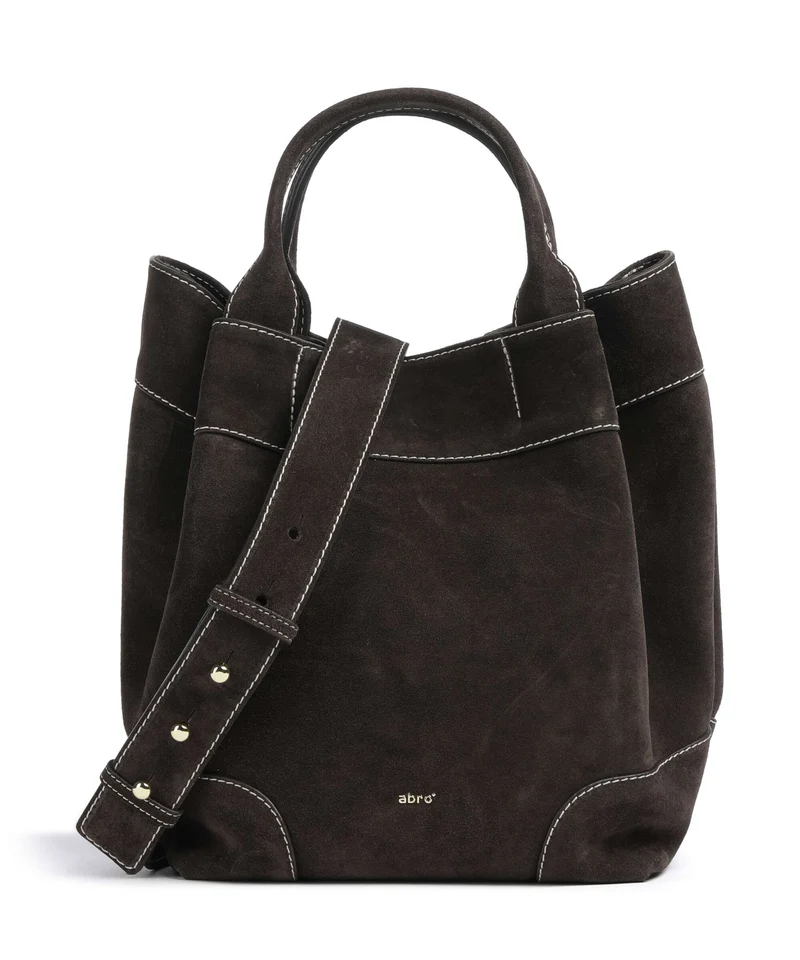 Abro Suede Essential Medium Bolso de mano dark brown