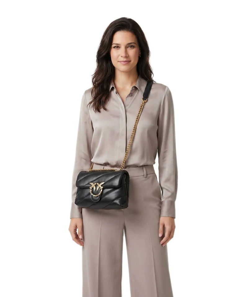 Pinko Love Puff Mini New Buckle Bolso de hombro nero/antique gold