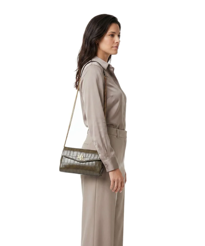 Lauren Ralph Lauren Tanner Large Bandolera botanic green