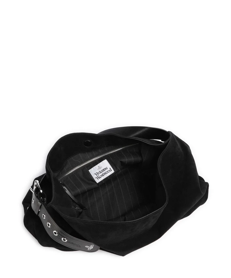 Vivienne Westwood Maxime Suede Large Bolso de hobo black