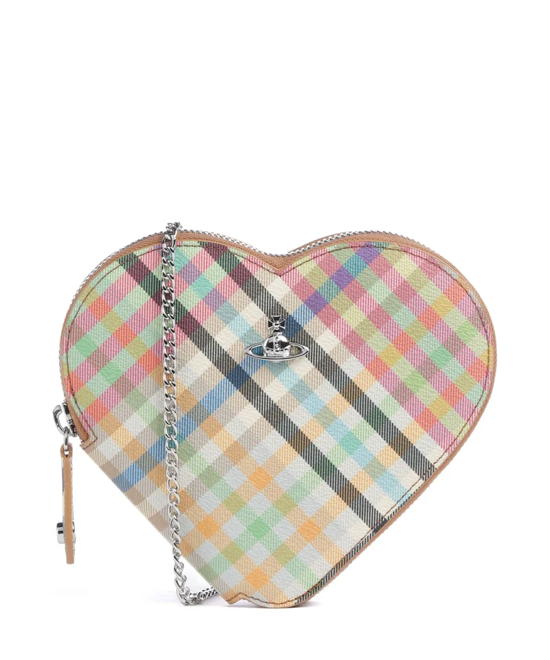 Vivienne Westwood Heart Buccia D'Arancia Bandolera heather plaid