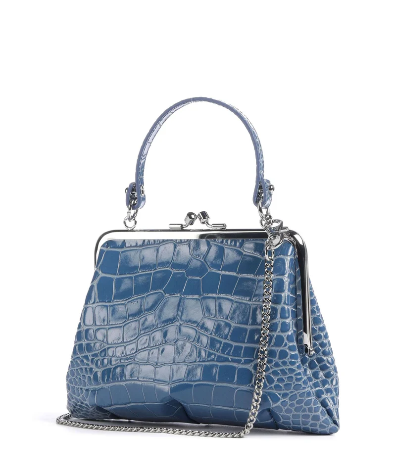 Vivienne Westwood Granny Frame Embossed Croc Bolso de mano blue