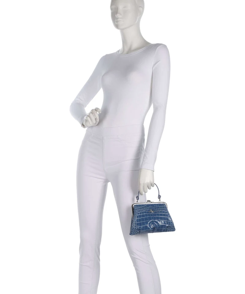 Vivienne Westwood Granny Frame Embossed Croc Bolso de mano blue