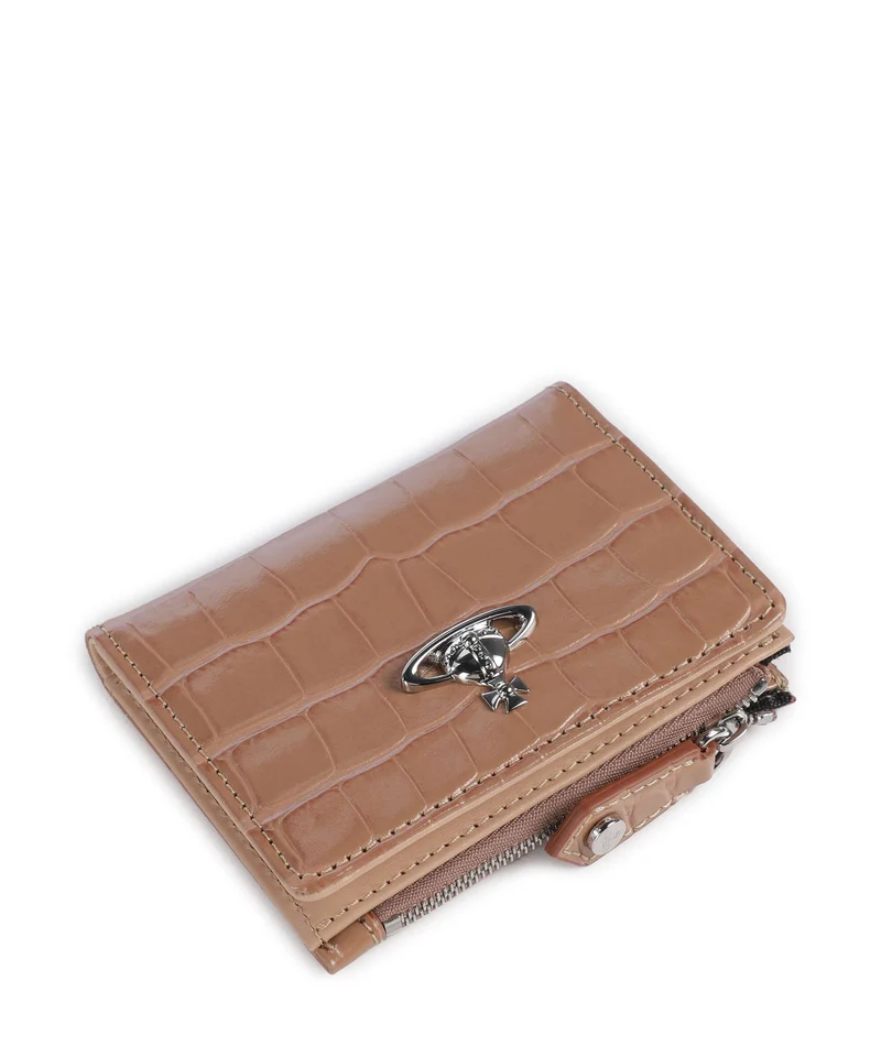 Vivienne Westwood Embossed Croc Slim Monedero dusty pink