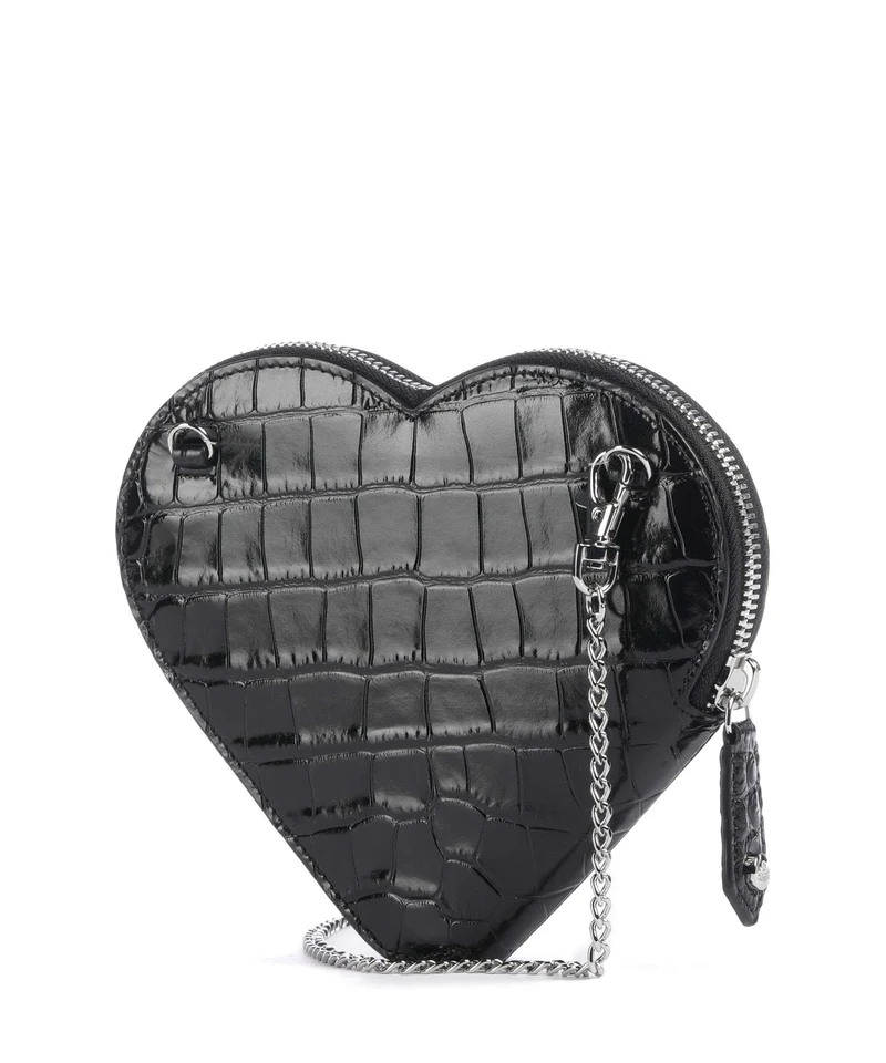 Vivienne Westwood Heart Embossed Croc Bandolera black
