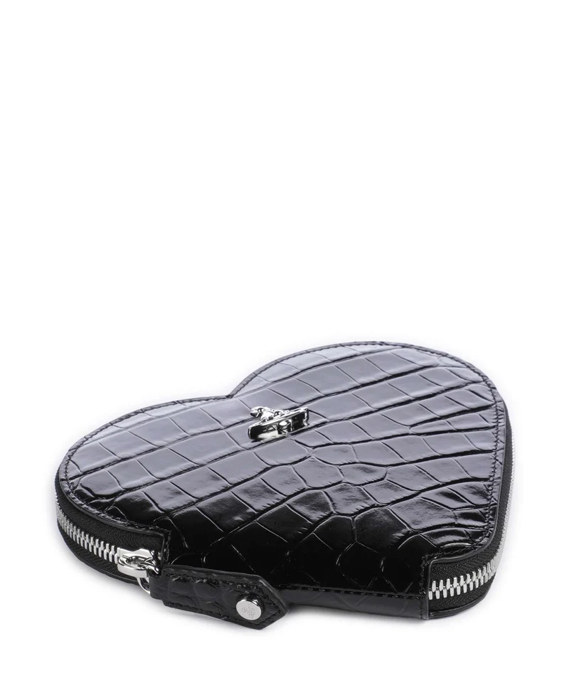 Vivienne Westwood Heart Embossed Croc Bandolera black