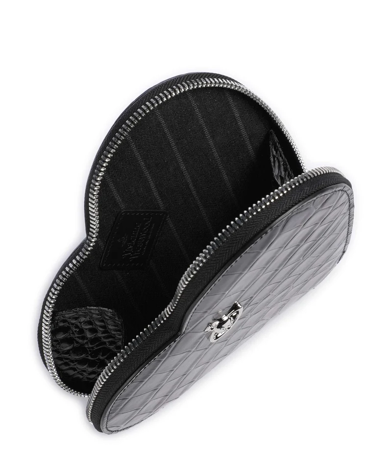 Vivienne Westwood Heart Embossed Croc Bandolera black
