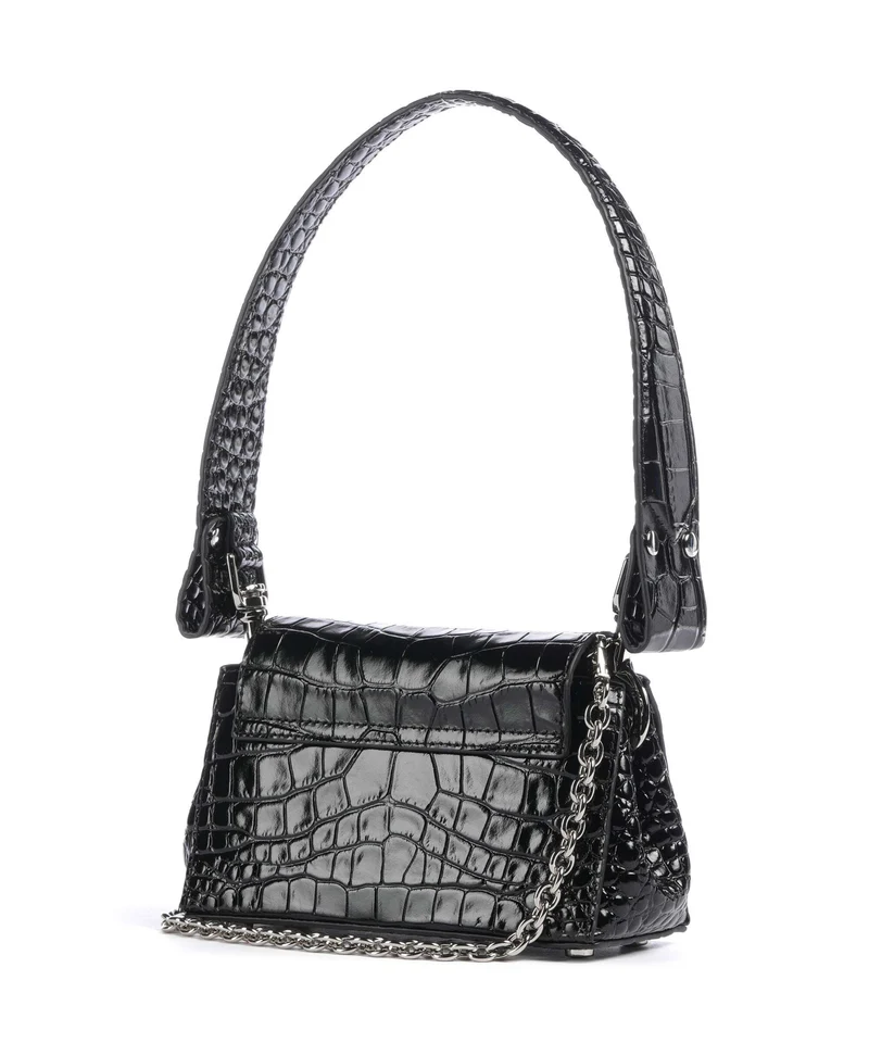 Vivienne Westwood Hazel Embossed Croc Small Bolso de hombro black