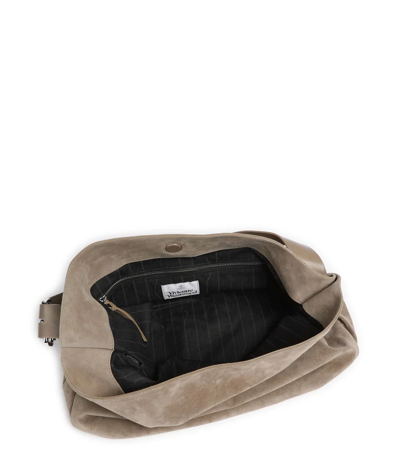 Vivienne Westwood Maxime Suede Large Bolso de hobo stone