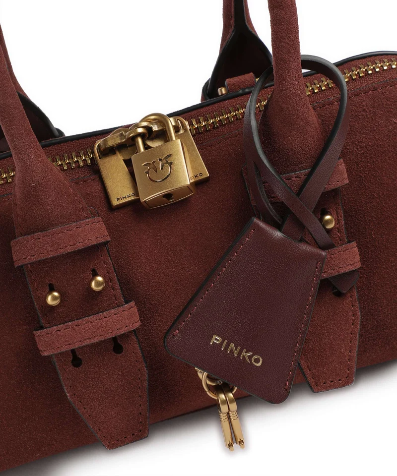 Pinko Bowling Horizontal Bolso de mano rosso vino/antique gold