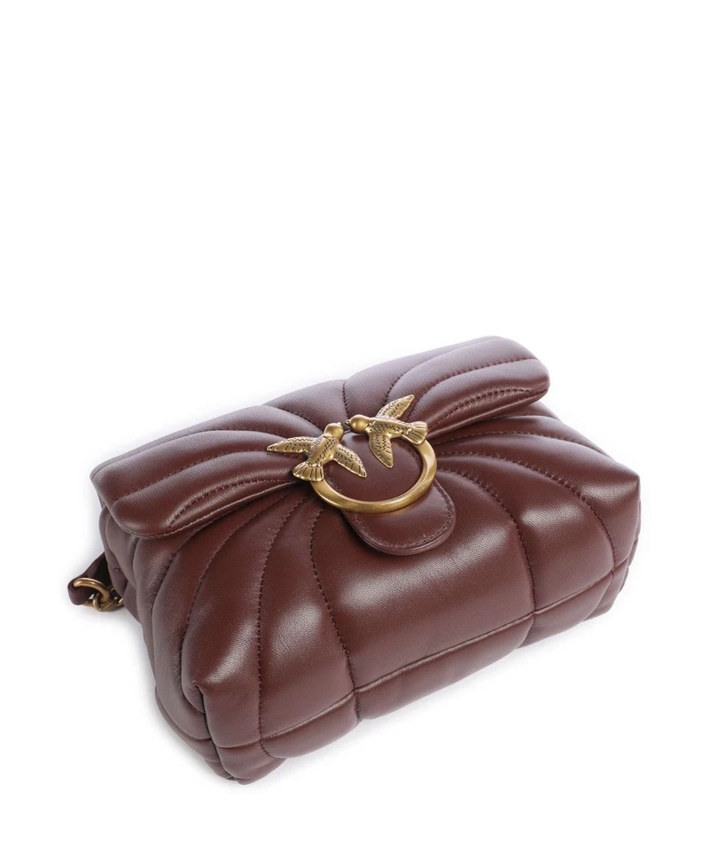 Pinko Love Puff Mini Bolso de hombro burgundy wine/antique gold