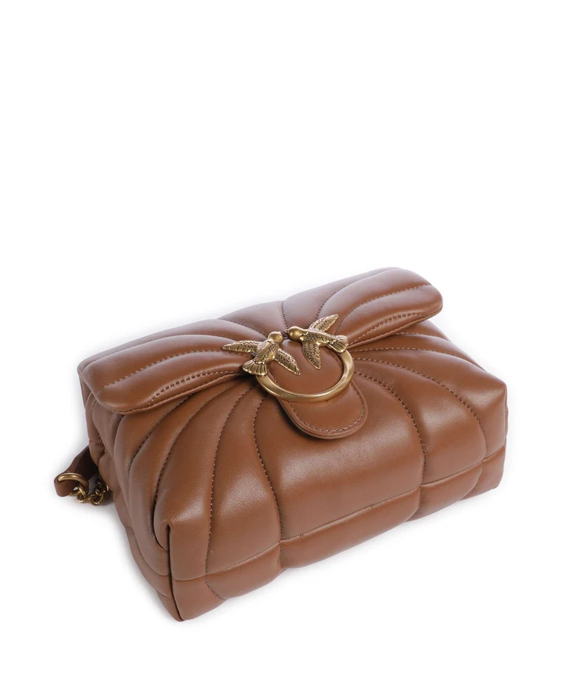 Pinko Love Puff Mini Bolso de hombro marrone/leone/antique gold