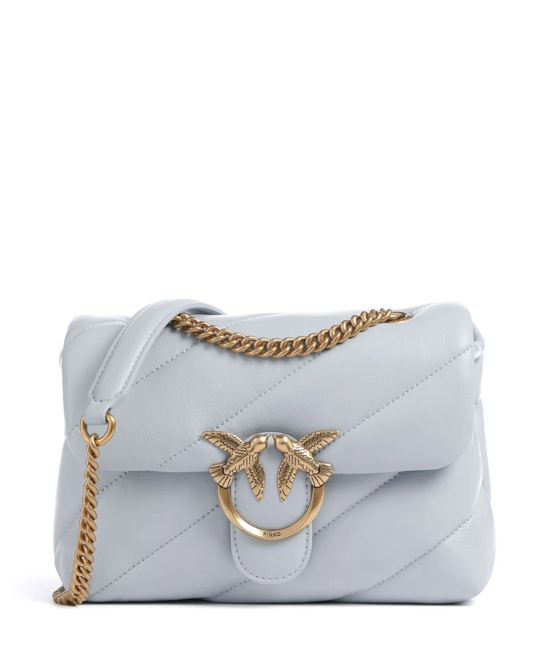Pinko Love Puff Mini Bolso de hombro azzurro celeste/antique gold