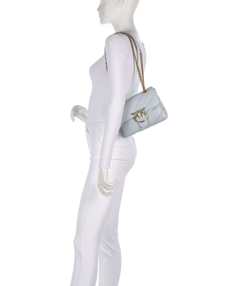 Pinko Love Puff Mini Bolso de hombro azzurro celeste/antique gold