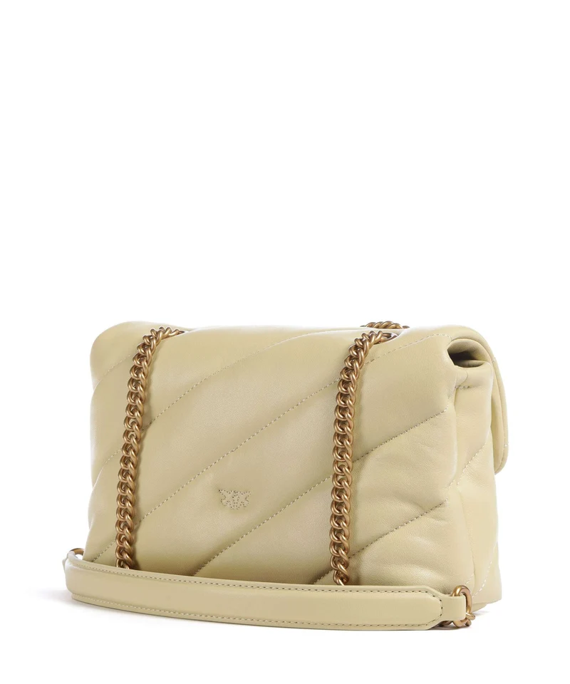 Pinko Love Puff Mini Bolso de hombro giallo vaniglia/antique gold