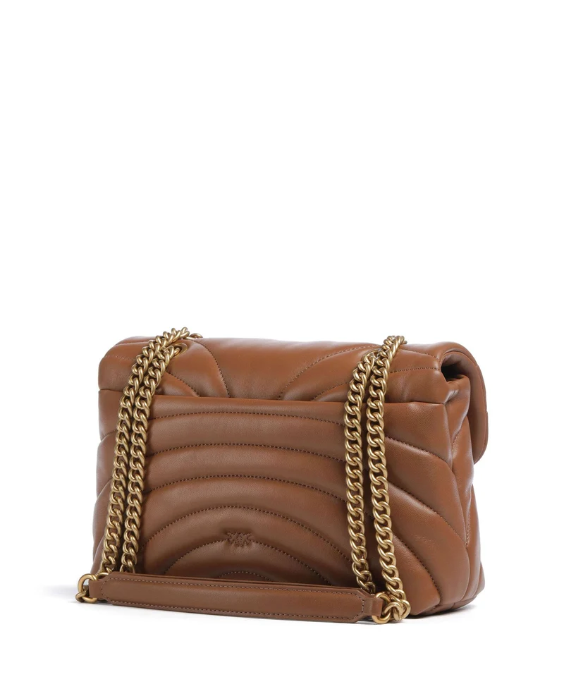 Pinko Love Puff Classic Bolso de hombro marrone/leone/antique gold