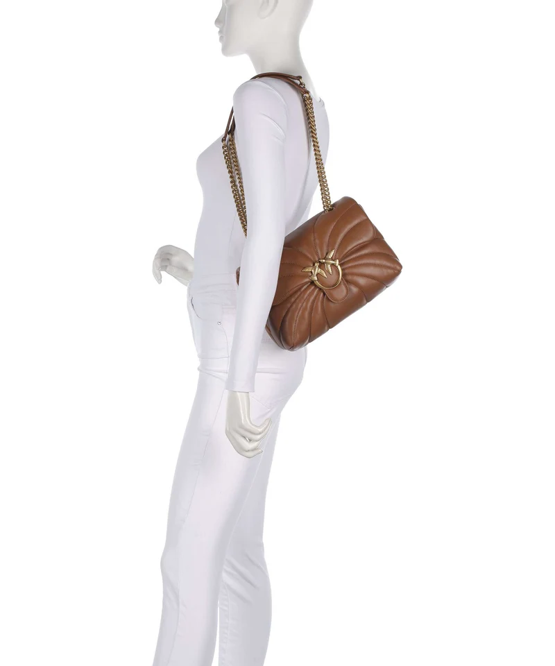 Pinko Love Puff Classic Bolso de hombro marrone/leone/antique gold