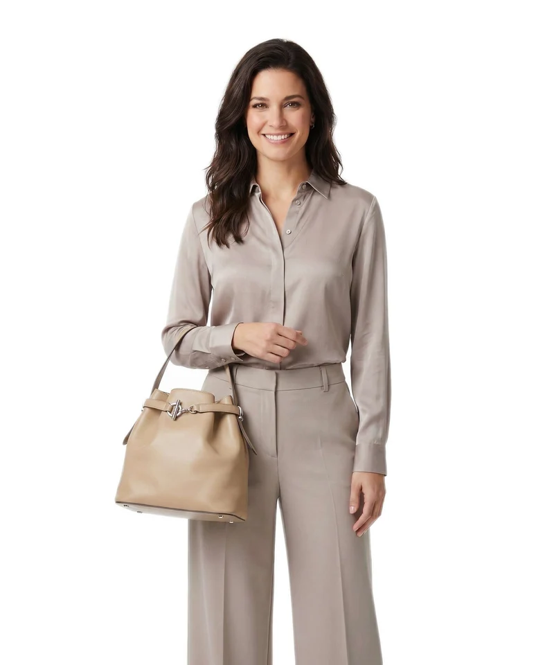 Lauren Ralph Lauren Blaike Medium Bucket bolso de mano tan