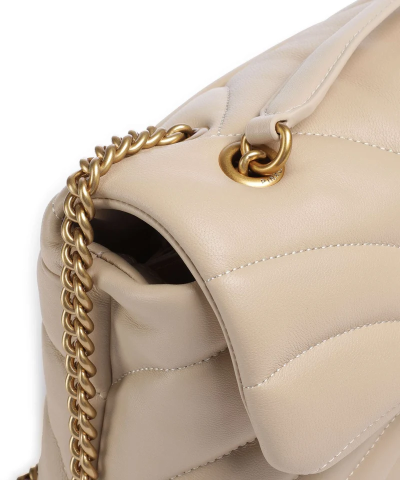 Pinko Love Puff Classic Bolso de hombro beige/grigio fumo/antique gold