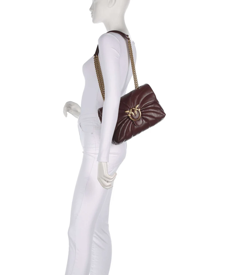 Pinko Love Puff Classic Bolso de hombro burgundy wine/antique gold