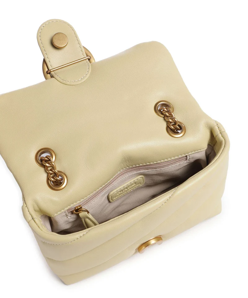Pinko Love Puff Baby Bolso de hombro giallo vaniglia/antique gold