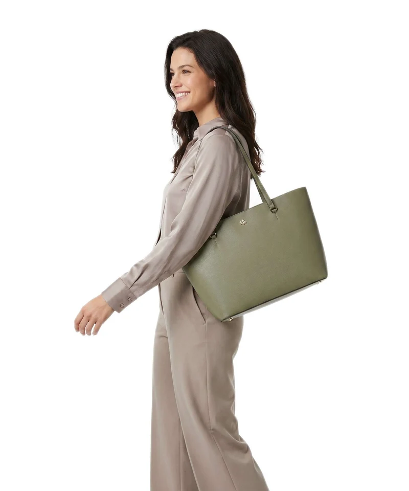 Lauren Ralph Lauren Karly Medium Bolsa shopping sage green