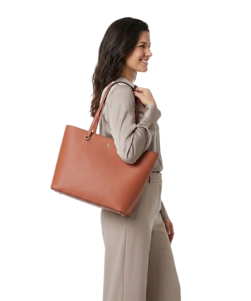 Lauren Ralph Lauren Karly Medium Bolsa shopping red terracotta