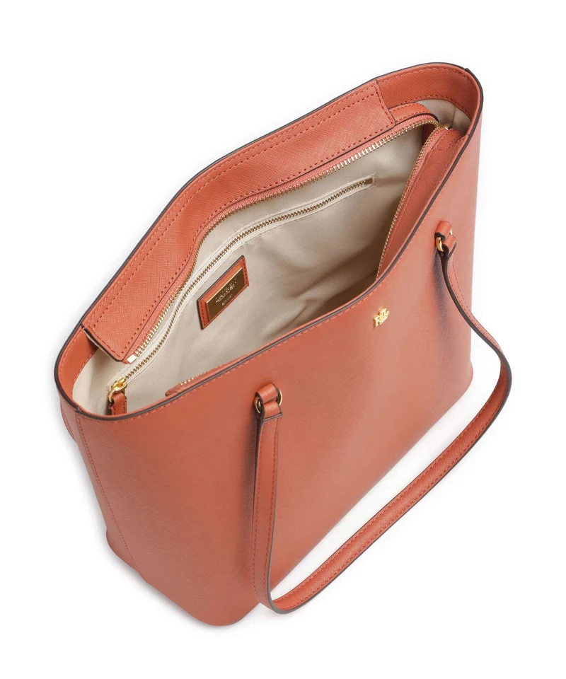 Lauren Ralph Lauren Karly Medium Bolsa shopping red terracotta