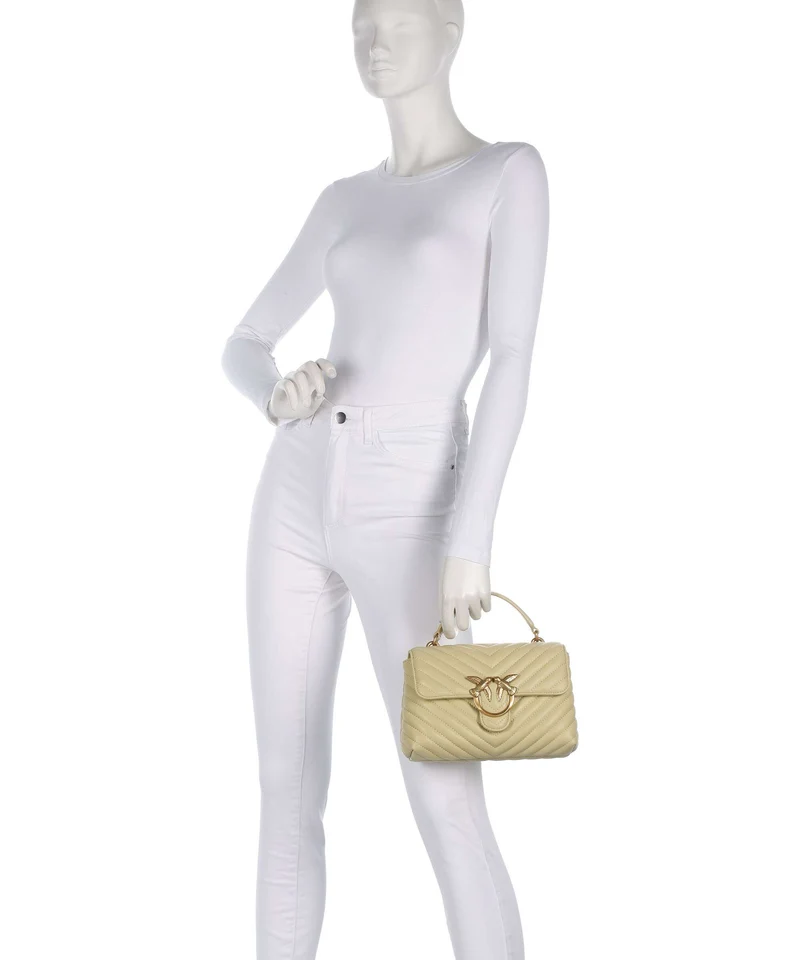 Pinko Love Lady Puff Mini Bolso de mano giallo vaniglia/antique gold