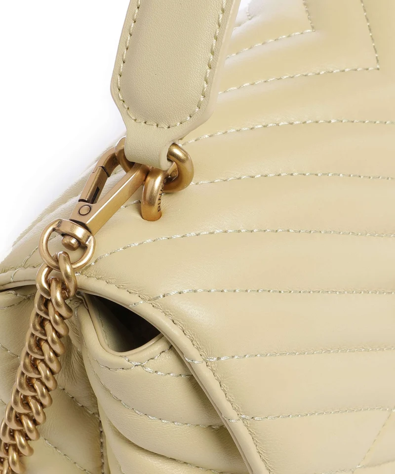 Pinko Love Lady Puff Mini Bolso de mano giallo vaniglia/antique gold
