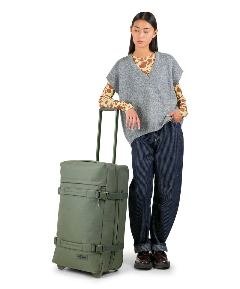 Eastpak Transit'R M Bolso de viaje con ruedas khaki